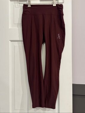 On Running Womens Burgundy/Maroon Active Leggings